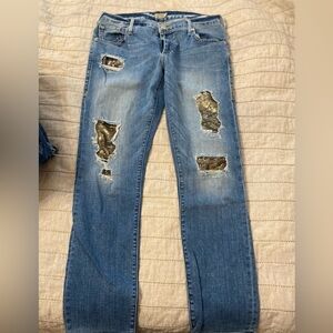 True religion Audrey slim boyfriend sequin Jean size 26